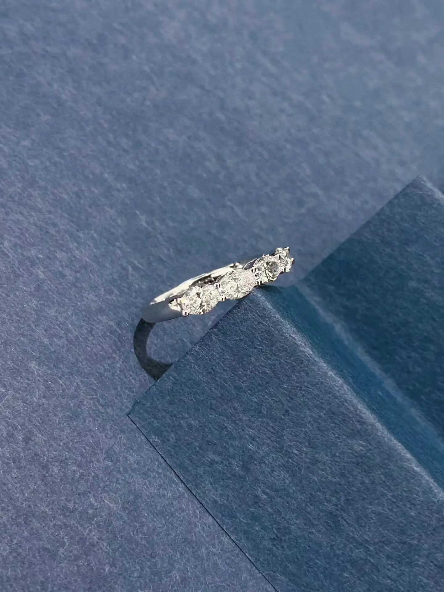 Anello eternity con diamante marchesa in oro massiccio 18 carati con diamanti coltivati in laboratorio da 0,75 ct, regalo di San Valentino, gioielleria raffinata, fidanzamento Ri