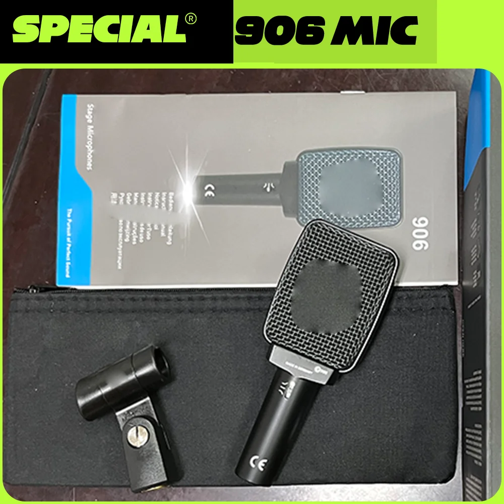 New 906 Instrument Recording Microphone Professional Dynamic Drum Mic For Stage Performance Live Streaming Studio Room HD Sound
