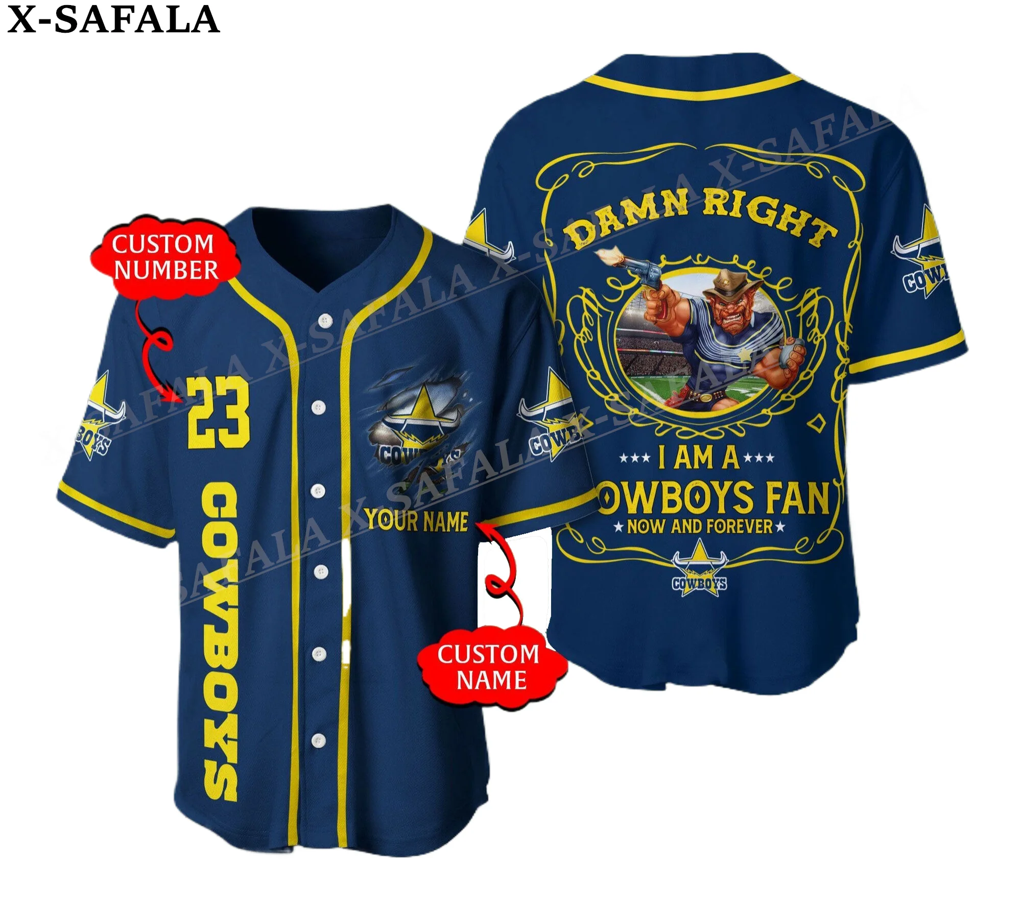 Australian Rugby Team Customize Name/Number 3D Printed Baseball Jersey Shirt Men's Tops Tee Oversized Streetwear Jersey-6