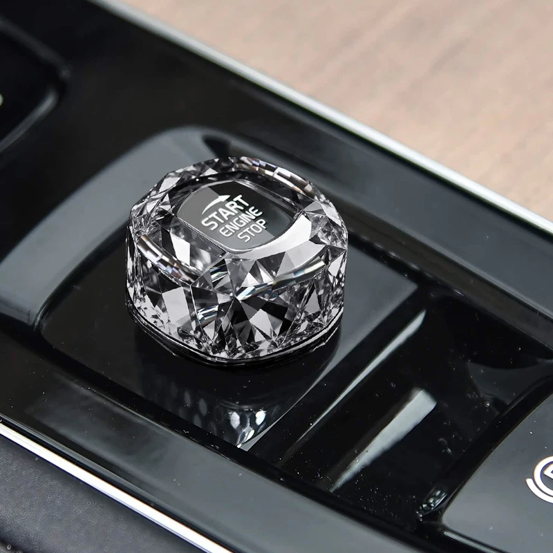 For Volvo XC60 S90 XC90 S60 V60 V90 One Click Start Crystal Knob Cover Interior Modification Accessories