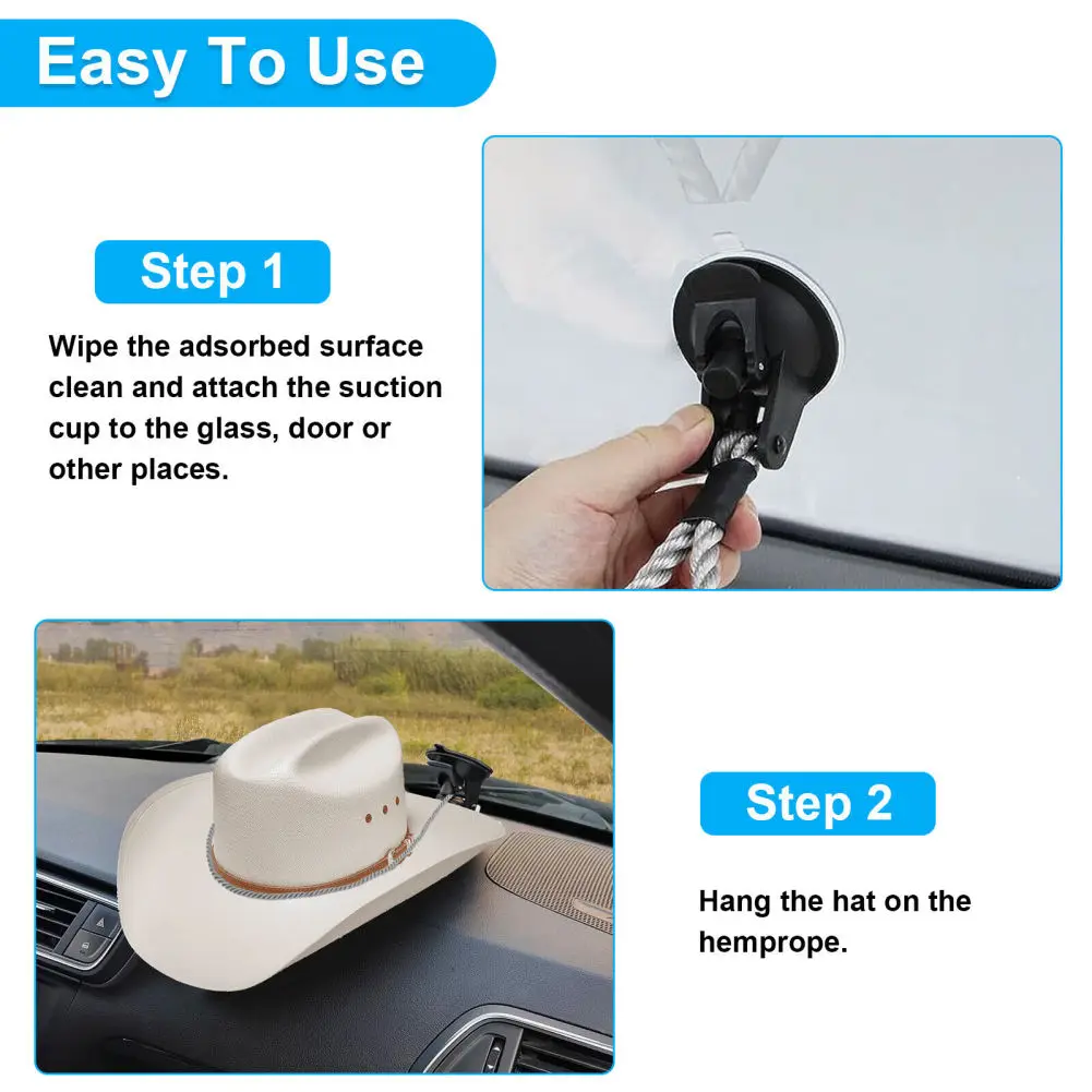 Cowboy Hat Holder For Car Hat Mounts Suction Cup Storage Organizer Hat Rack Keep Hat Shape for SUV Cars Trucks