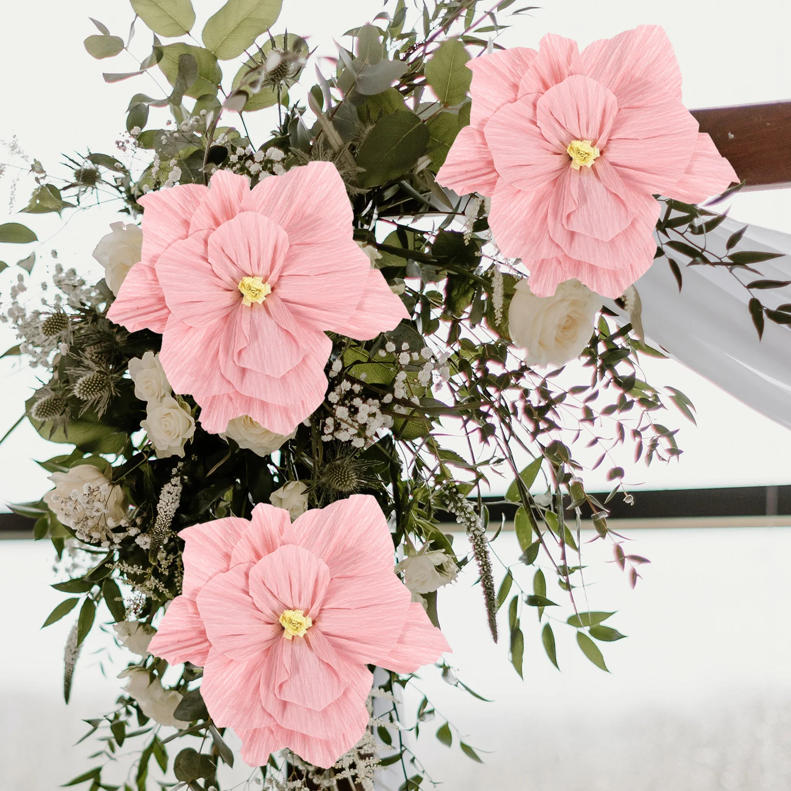 Bouquet de fleurs en papier crêpe, 10 pièces, décorations florales artificielles d'intérieur, faux petit bébé rouge