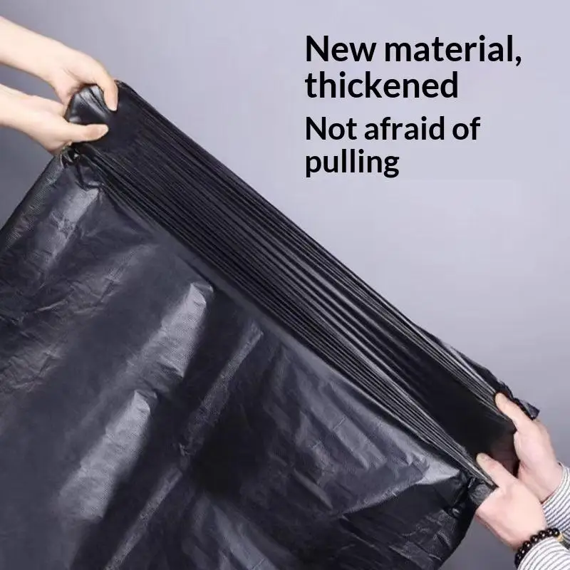 50Pcs Extra Thick Heavy Duty Black Trash Bags Tear Resistant Home Kitchen Office Commercial Garbage Disposal Supply