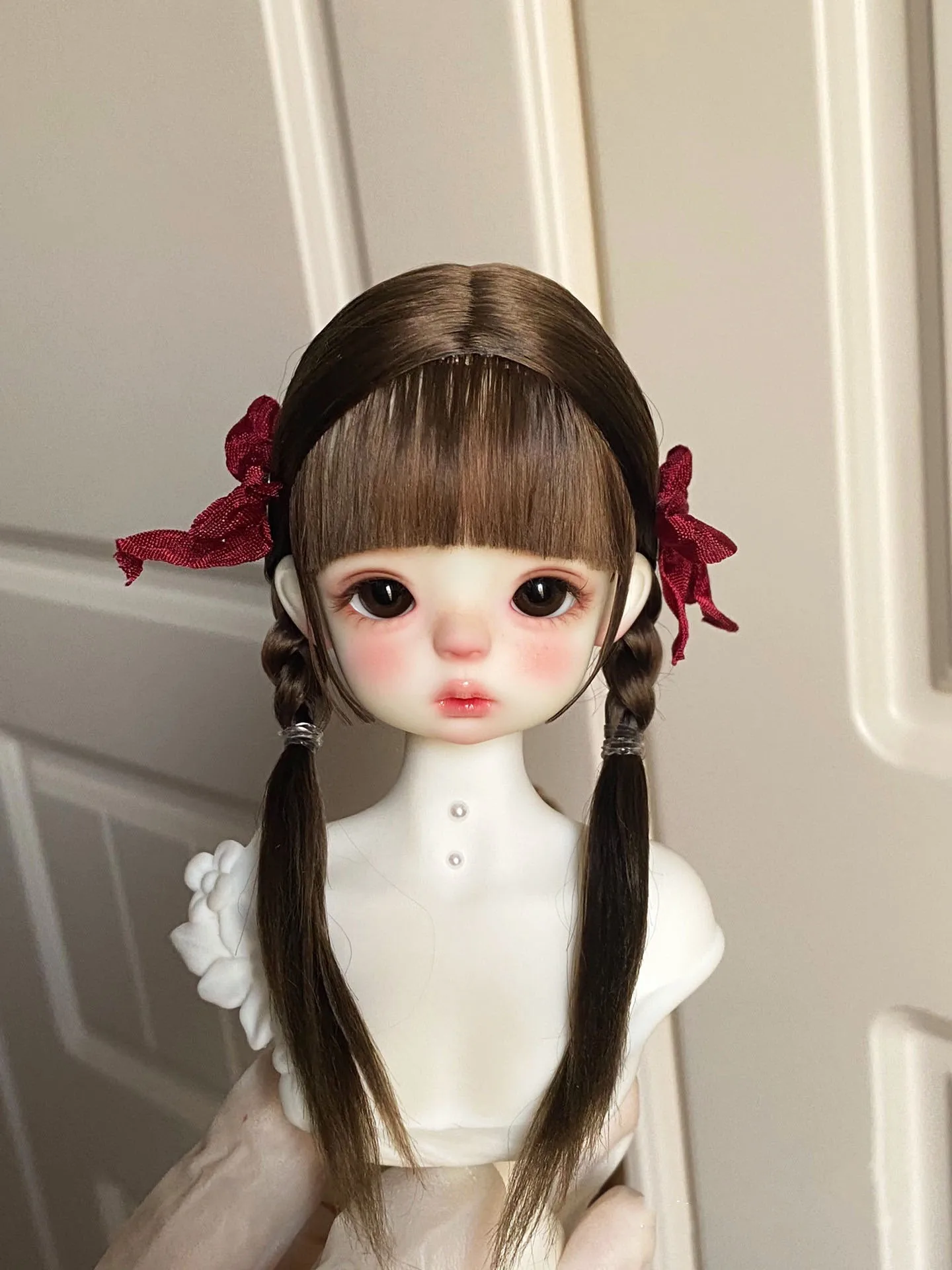 

Lovely 1/6 BJD Wig Mohair Three Layer Gauze Hard Head Shell Hair Free Shipping