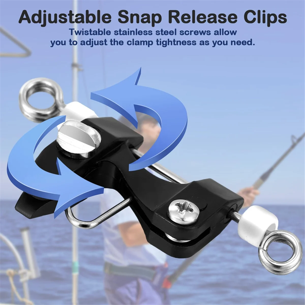 6 Stück Ausleger-Entriegelung clips Downrigger-Entriegelung clips mit einstellbarer Spannung Hobel brett clips Downrigger-Angel drachen