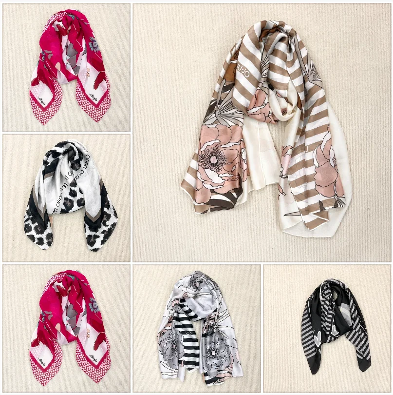 

Foreign Trade Original Order Italian New Product Embroidery Printed Beach Sunshade Stripe Knitted Women's Scarf