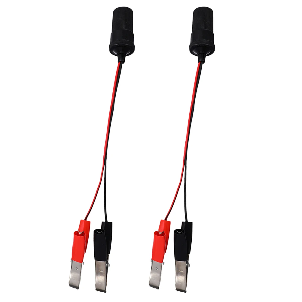 

2Pcs Car Extension Cables Clip Adapter Type C Cigarette Lighter Port for 12V Appliances Durable Wide Compatibility Truck