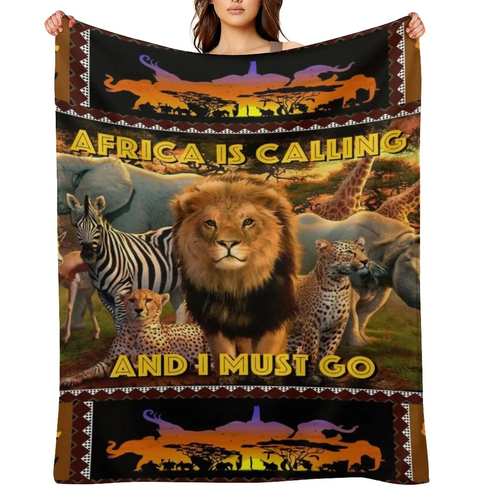 African is Calling And I Must Go Throw Blanket Luxury Brand Sofa Beach christmas gifts Decorative Beds wednesday Blankets