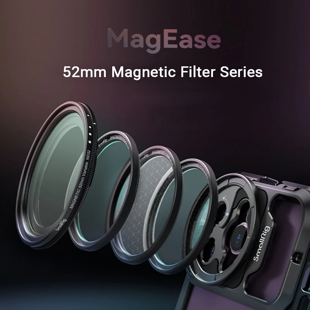 SmallRig MagEase Magnetic VND Filter Kit/CPL Filter Kit/1/4 Effect Black Mist Filter Kit/Star-Cross Filter Kit 52mm for iPhone