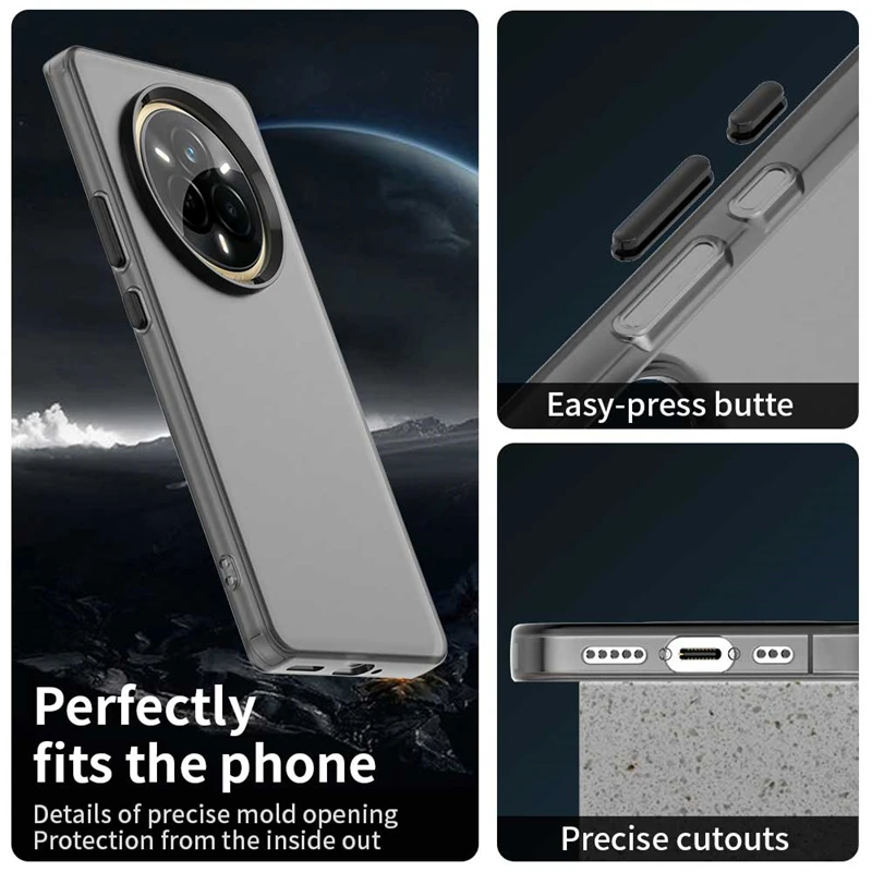 Anti-Drop Candy Color Case For Realme 14 Pro Matte Transparent Back Case Realme 14 Pro Plus 14 Pro+ Cover For Realme 14 Pro Case