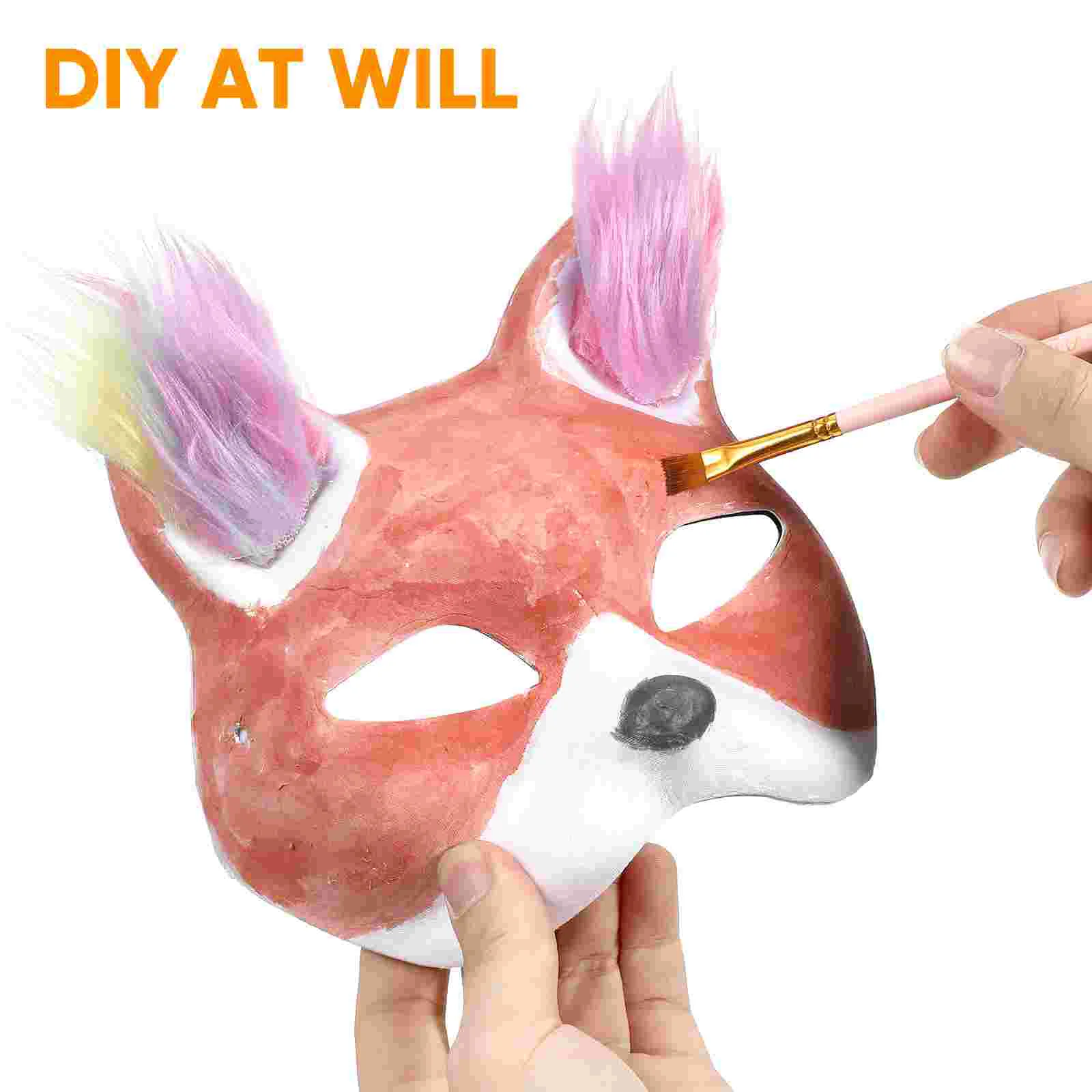 10 Uds decoración de Halloween máscara en blanco máscaras de mascarada para fiesta pintura a mano Animal zorro gato blanco para decorar niño