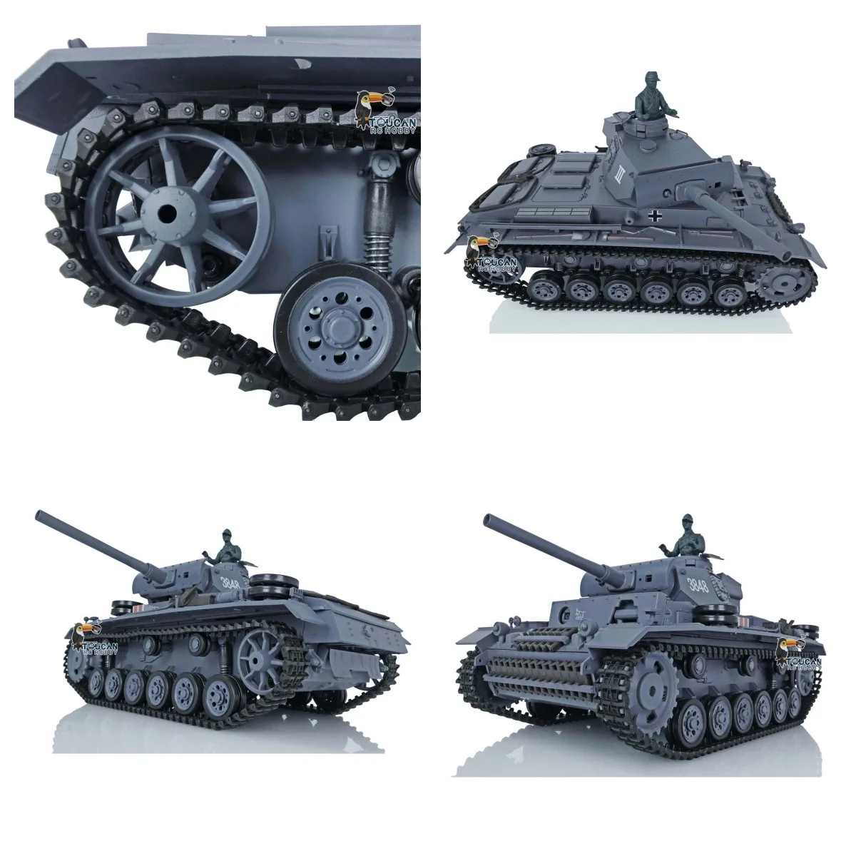 Amerikaanse Voorraad 2.4G Heng Lange 1/16 Schaal 7.0 Plastic Duitse Panzer III L RC Tank Model 3848 Battle Tegen IR Battle Speelgoed TH17339