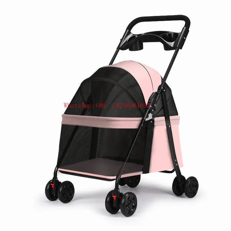 Pet Stroller Cat and Dog Small Pet Stroller Is Light and Foldable When Going Out