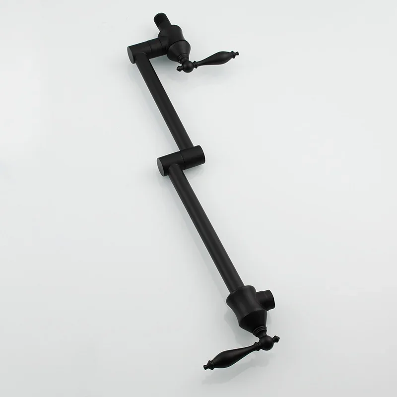 Brass Double Joint Nozzle Folding Telescopic Rocker Wall Kitchen Faucet Single Hole Double Handle Kitchen Sink Faucet