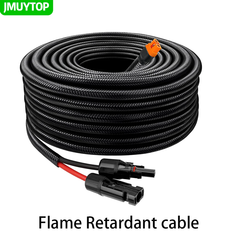 JMUYTOP Flame Retardant Solar to XT60i Cable Extension Cable 12AWG 4mm2 For ECO FLOW Portable Power Station Solar Generator