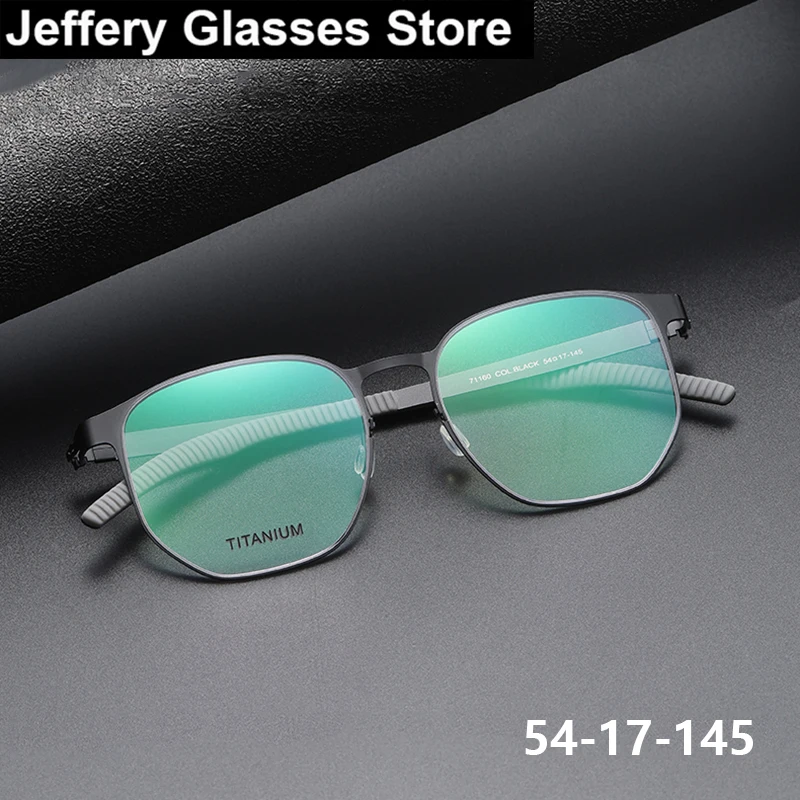 

Germany Pure Titanium Big Polygon Glasses Frame Men Women Screwless Eyeglasses Ultralight Sport Anti Slip Eyewear Spectacle New