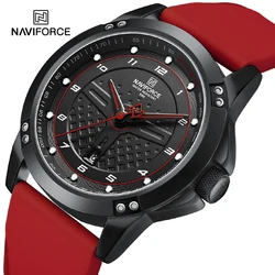 NAVIFORCE Original Brand Trend Men's Quartz Calendar Clock Casual Comfortable Silicone Strap Man Wrist Watch NF8031 Male Watches