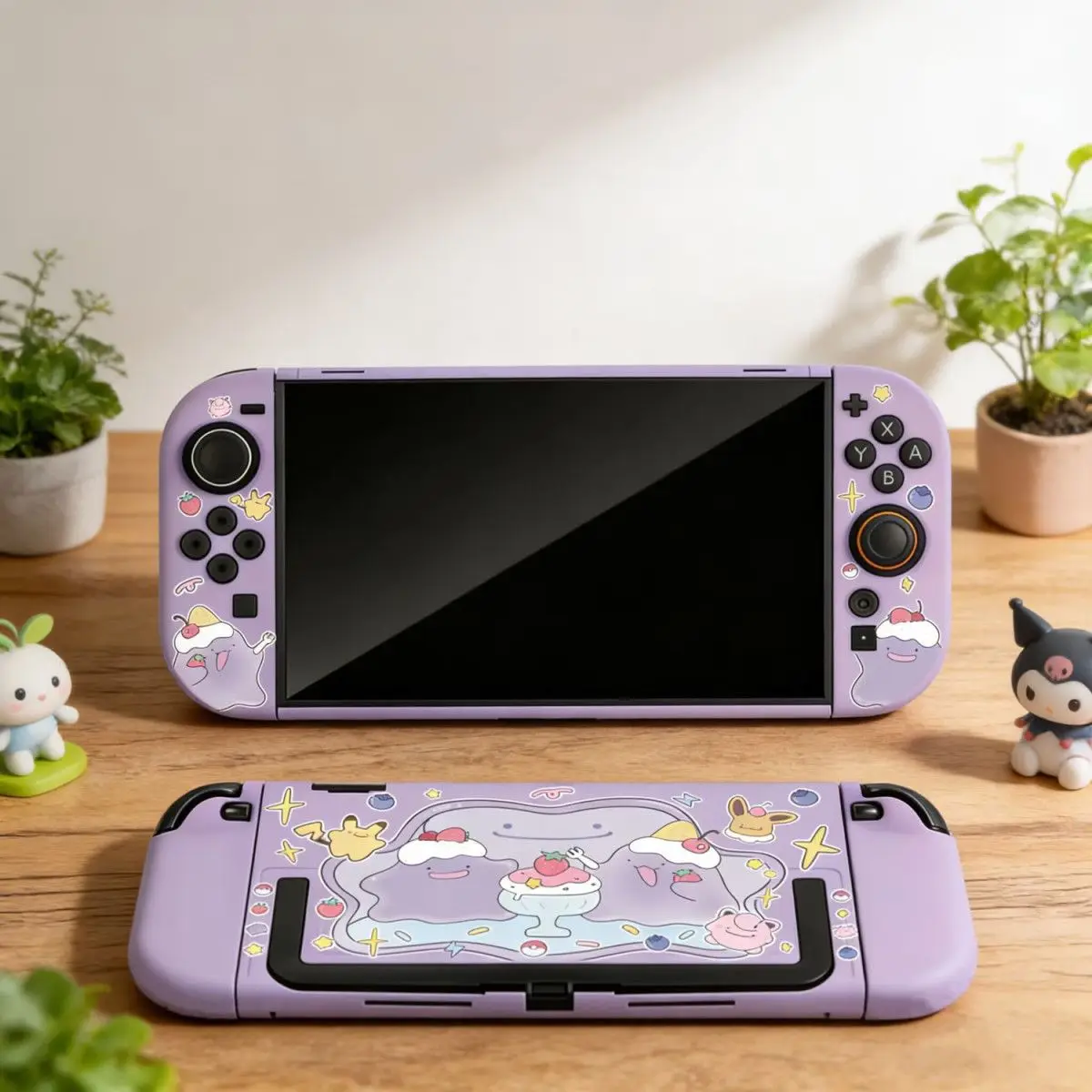 

Hot! New Pokemon Switch 2 Protective Case Ditto Pattern Matte Split Hard Case Soft Grip Dock Compatible For Game Players