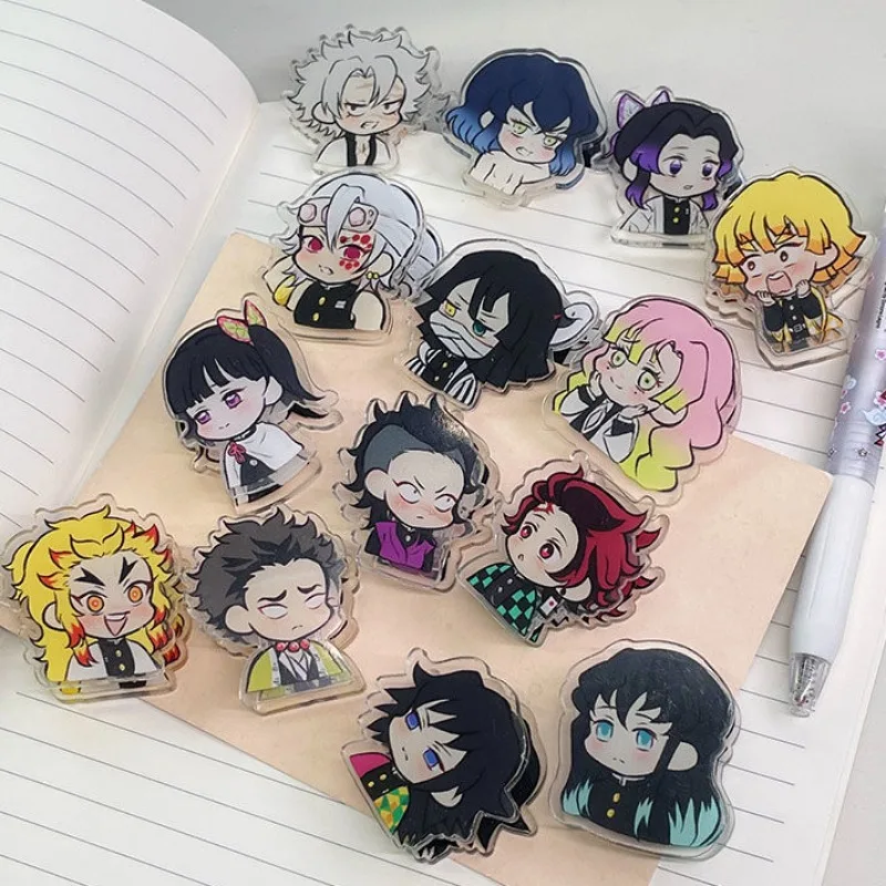 

Зажимы для бумаг с мультяшными персонажами Demon Slayer, акриловые двусторонние зажимы, цветные зажимы для хранения документов, декоративные зажимы для блокнотов