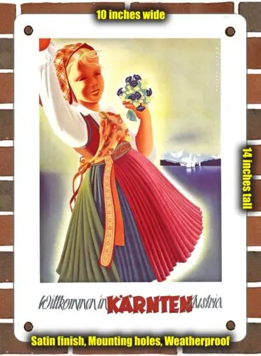 METAL SIGN - 1935 Welcome to Carinthia Austria - 10x14 Inches