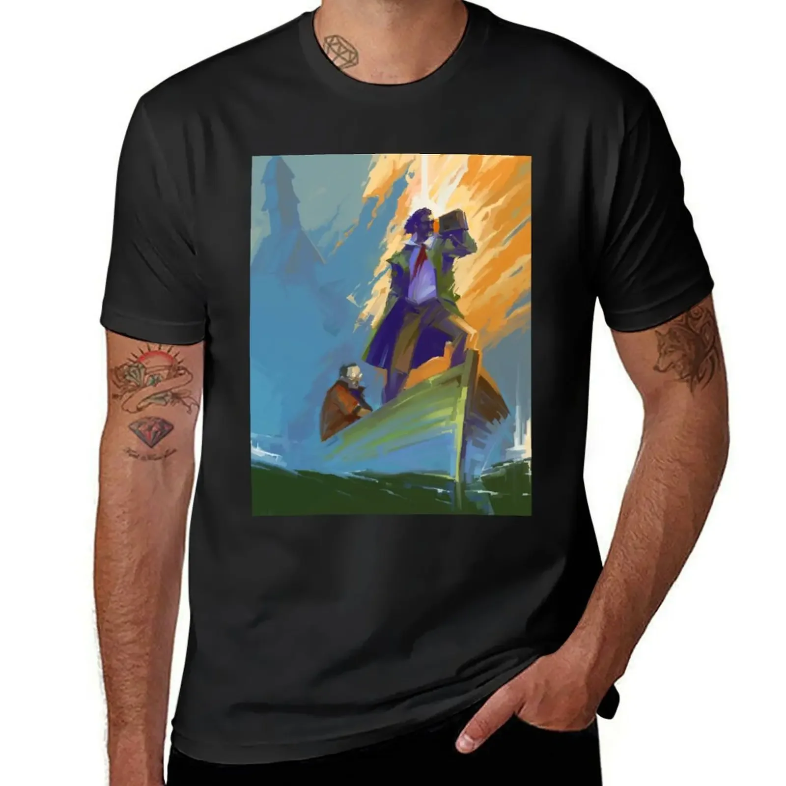 

Disco Elysium Fanart Poster T-Shirt customizeds heavyweights tee shirts for men