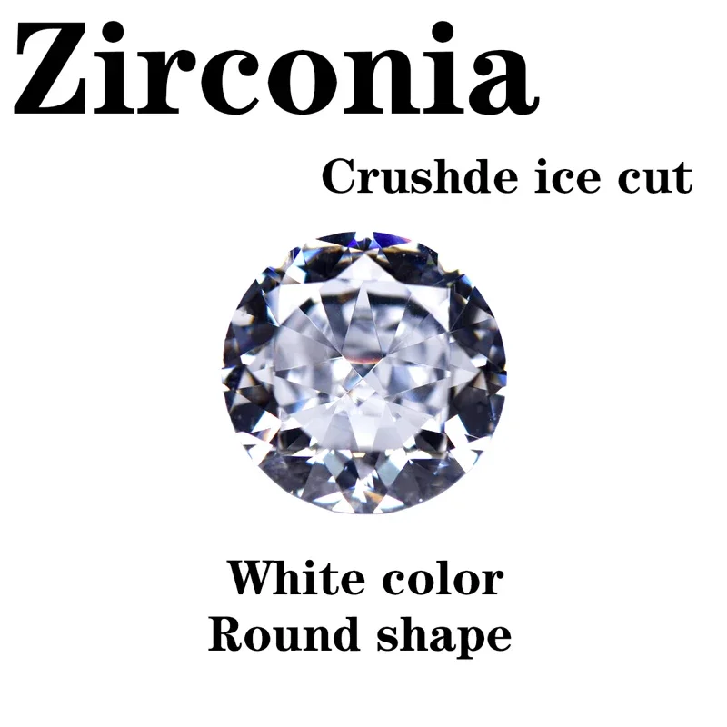Synthetischer Edelstein, Top Crushed Ice Cut, Kubischer Zirkonia, Runde Form, Aquamarin-Farbe, 4K-Schliff, 5A+ Qualität, für DIY-Schmuckherstellung – Detail 7
