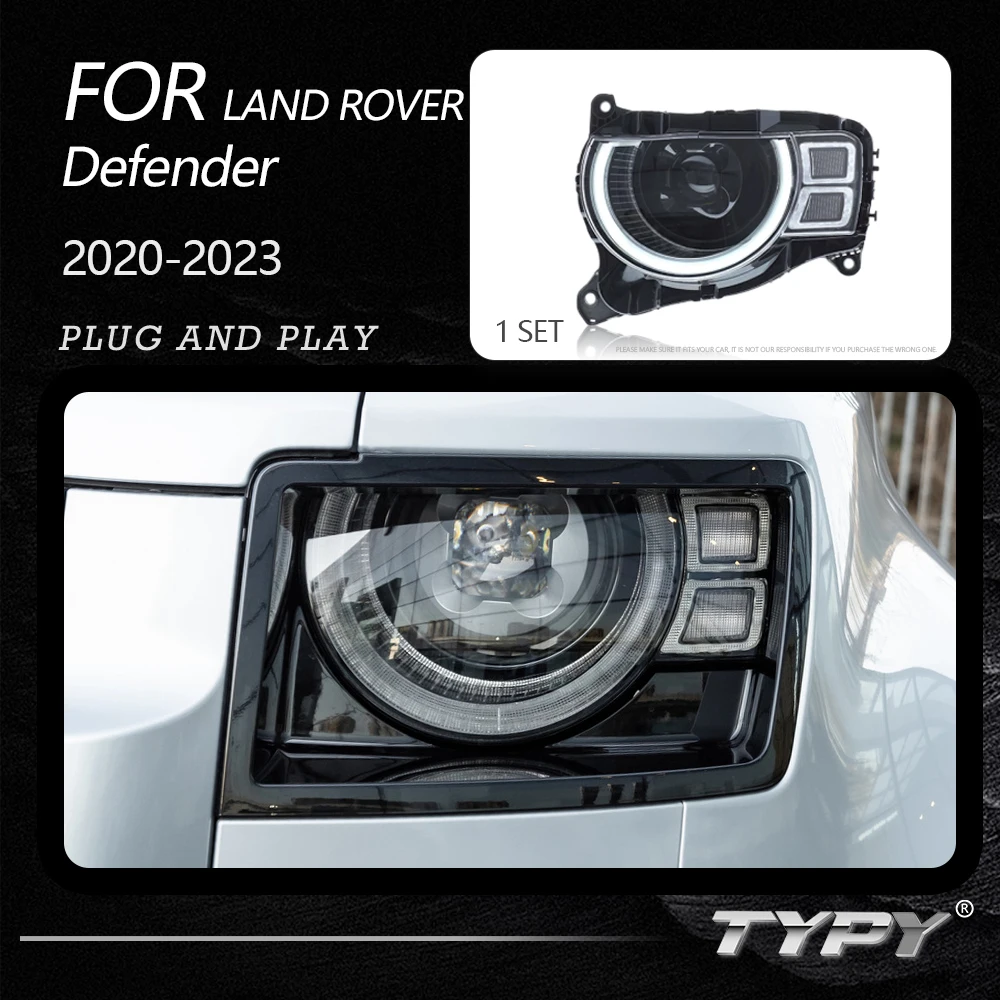 TYPY Car Headlights For Land Rover Defender 2020-2023 LED Car Lamps Daytime Running Lights Dynamic Turn Signals Car Accessories