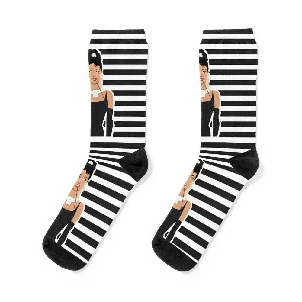 

Breakfast with Audrey Socks Heating sock japanese fashion man football Mens Socks Women's
