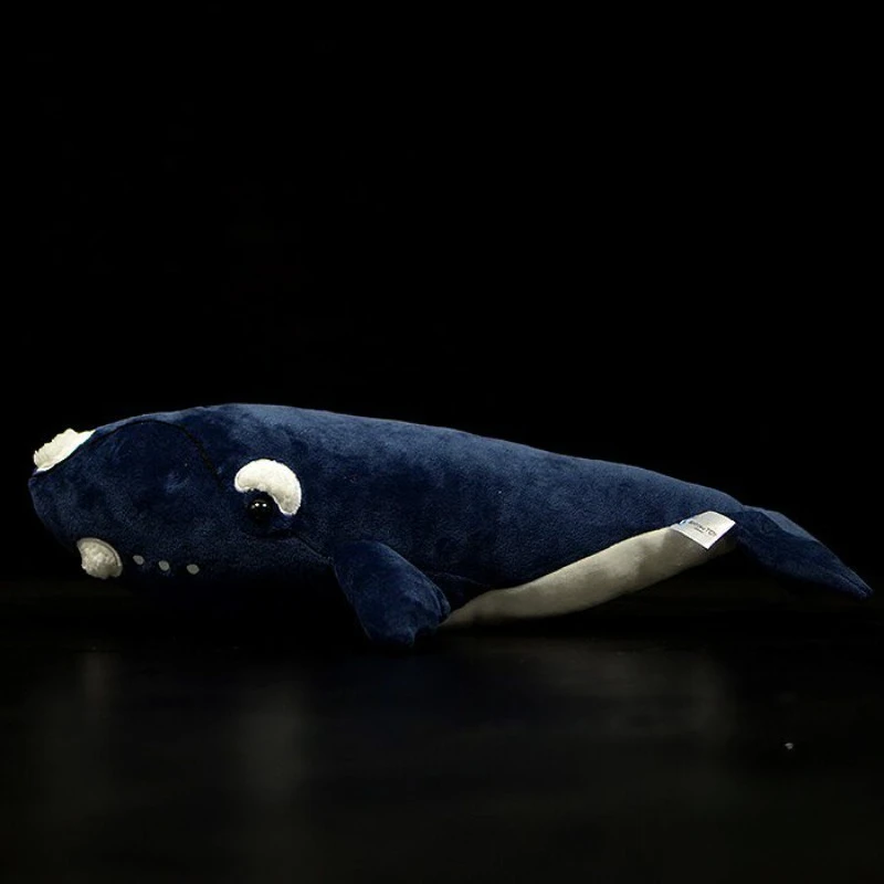 Original Black Humpback Whale Figurine Simulated Melon-headed Whale Plush Toy Lifelike Animals Stuffed Doll Kawaii Toys Gifts