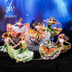 JIANWU Dance Melody Series Vintage Girl Character Material Collage PET Sticker Creative DIY Journal Scrapbooking Stationery