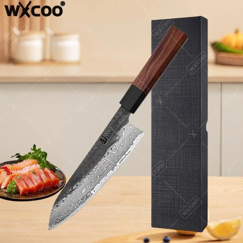 WXCOO Ultra Sharp Precision Chef Knife 67 Layer Damascus Knife Japanese Style Santoku Slicing Kitchen Knife Comfortable Handle
