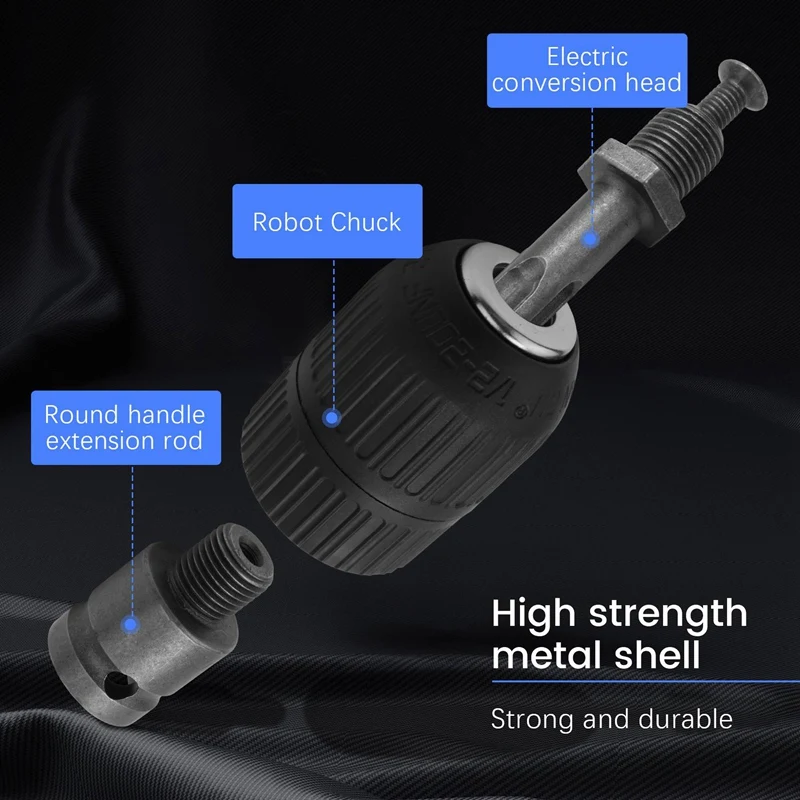 4 قطع من أدوات تحويل ظرف المثقاب بدون مفتاح، ظرف مثقاب بدون مفتاح 13 مم، يستخدم لأدوات تحويل مفتاح الربط