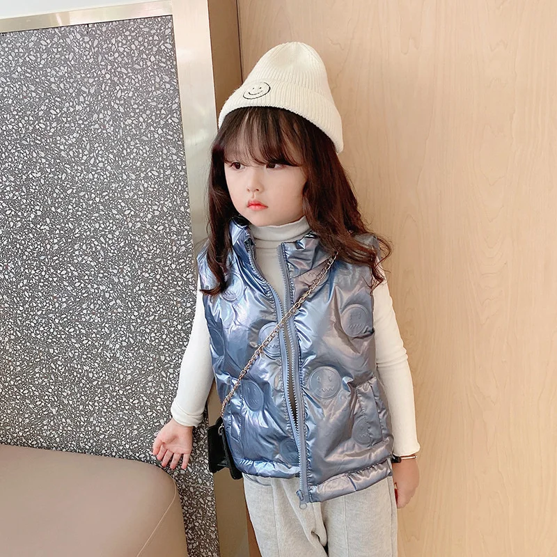 Boys Bright Light-Weight Baby Girls Puffer Vest White Duck Down Child Waistcoat Children Outerwear Kids Outfits 2-8 Years