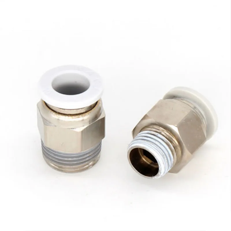 HIGH QUALITY White BSPT PC4-01 PC6-01 PC8-01 Pneumatic Connectors male straight one-touch fittings