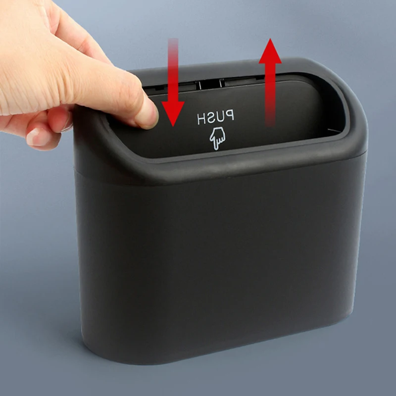 

Новый автомобильный мусорный бак с крышкой, подвесной автомобильный органайзер для мусора, пластиковый ящик для хранения, аксессуары для салона автомобиля