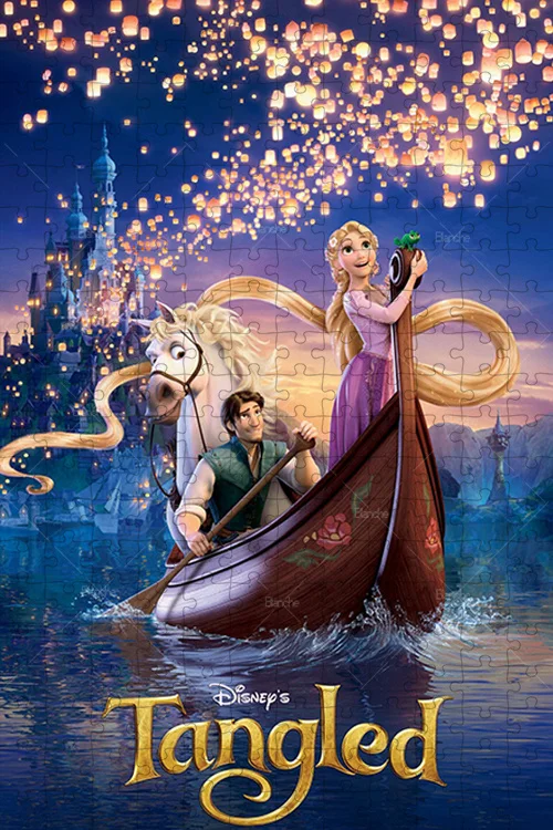 Cartoon Film Tangled Disney Prinzessin Rapunzel Stills 1000PCS Puzzles Papier Jigsaw Puzzle Spiel Für Mädchen Kinder Erwachsene Freund Geschenk