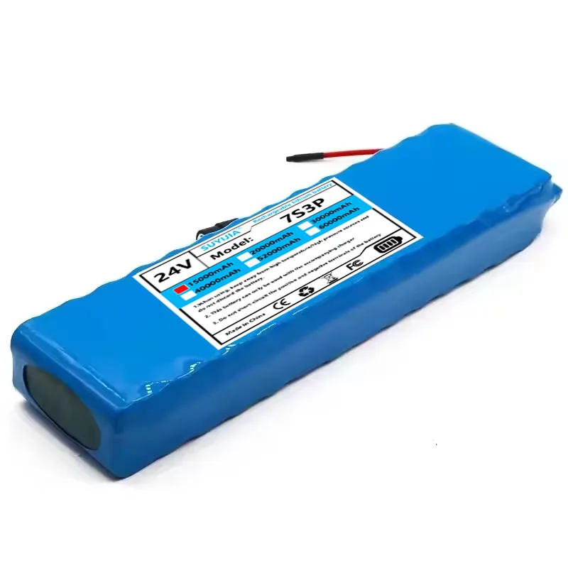 بطاريات ليثيوم قابلة لإعادة الشحن 2025 18650 7S3P 29.4V 15000Ah avec BMS adaptée aux motteurs 24V - 29.4V + شاحن 2A