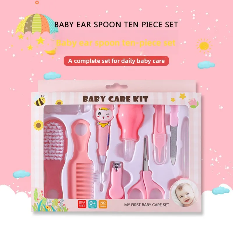 

Baby Care 10-Piece All-in-One Gift Set: Newborn Nail Clippers, Safe Ear Spoon & Multi-Functional Tools–Wholesale for Mom & Baby