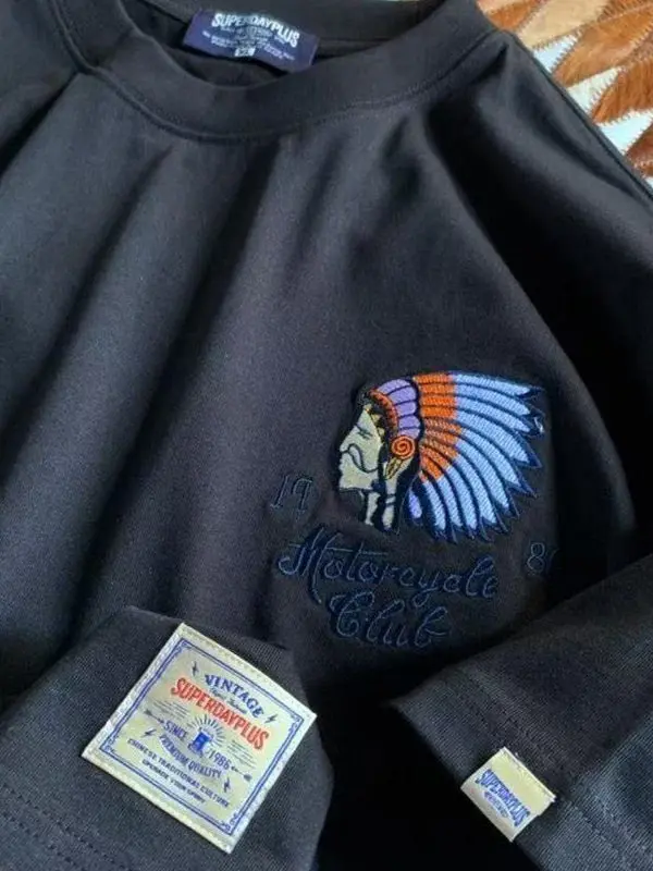 قميص صيفي جديد بأكمام قصيرة مطرزة للرجال، تصميم فضفاض عصري بمقاسات كبيرة وياقة مستديرة #3