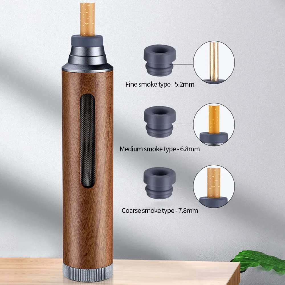 Cenicero portátil de madera para coche, Mini Cenicero de mano de nogal, Cenicero sin hollín para exteriores, interiores, coche,