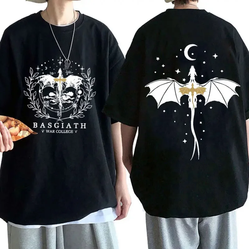 Basgiath War College Dragon Rider Graphic T-Shirt Men Women Fashion Cotton Short Sleeve T Shirt Y2k Harajuku Oversized T-Shirts