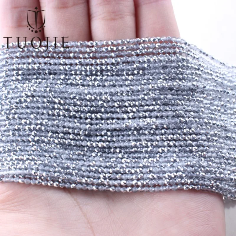 

20 Strands/lot New Plated AB Crystal Beads 2mm Tiny Loose Faceted Glass Beads for Bracelet Necklace Making Jewelry Accessories