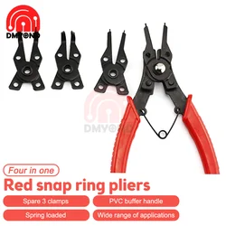 4-In-1 Multi-function Pliers Multi Crimp Tool Finishing Surface Blackening Treatment Internal External Remove Snap Ring Pliers