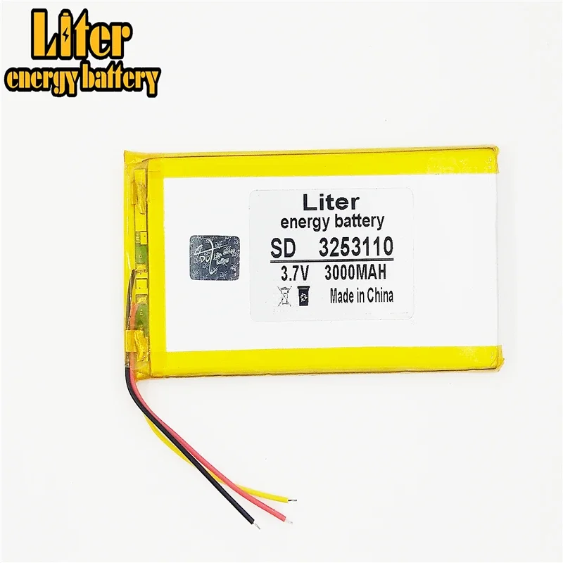 3253110 3-Wire 3.7V 3000mAh Rechargeable li-Polymer Li-ion Battery For china clone Goophone 5.5 6plus I6 6SPLUS phone