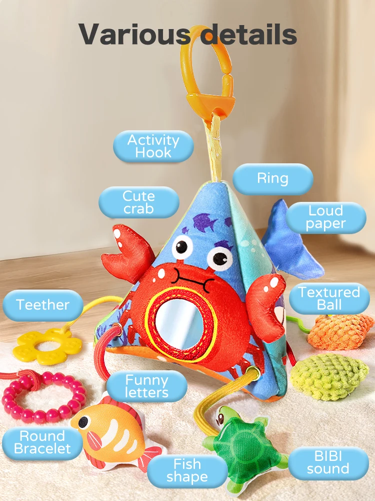 Sonagli per neonati dentizione bambino peluche ripieno morbido palline sensoriali stanza Mobile 0-12 mesi giocattolo educativo per bambini