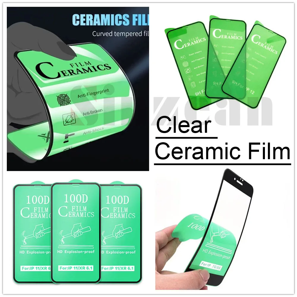 100 STKS Helder Matte Keramische Film Screen Protector Voor IPHONE 16 15 14 13 12 11Pro Max Plus Mini XR XS MAX 6S 7 8 Plus Zachte Film