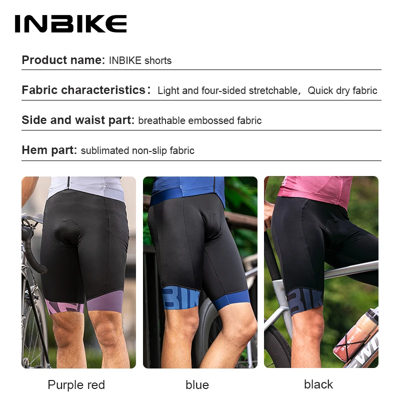 INBIKE Men’s Bicycle Shorts Cycling Padded Summer MTB Running Riding Pants Man Road Bike Cycling Tights Breathable Bike Clothes