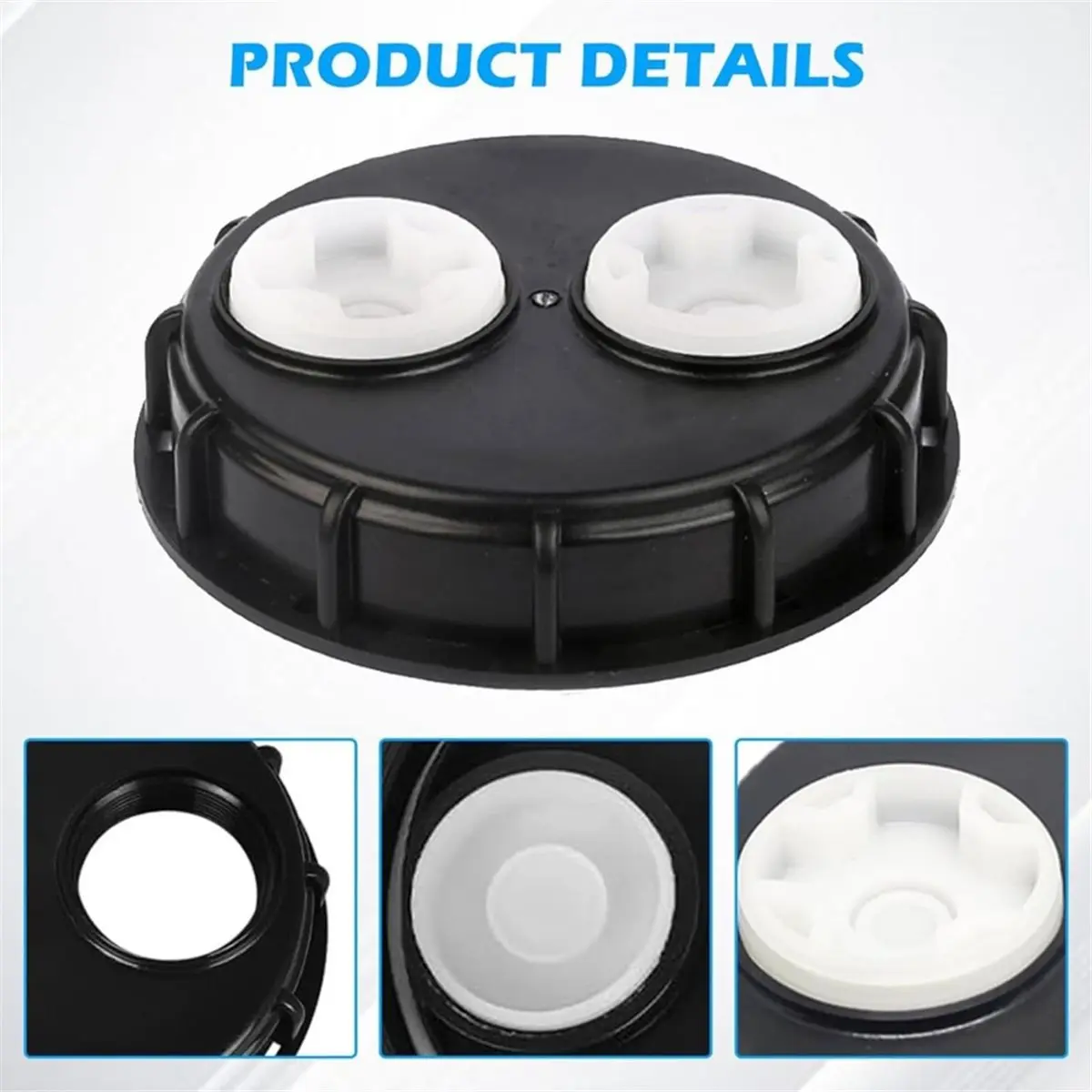 IBC Cap, Pack of 2 IBC Water Tank Vented Lid, IBC Tank Accessories, 163 mm for 1000 L Water Tank,Rain Butt Container