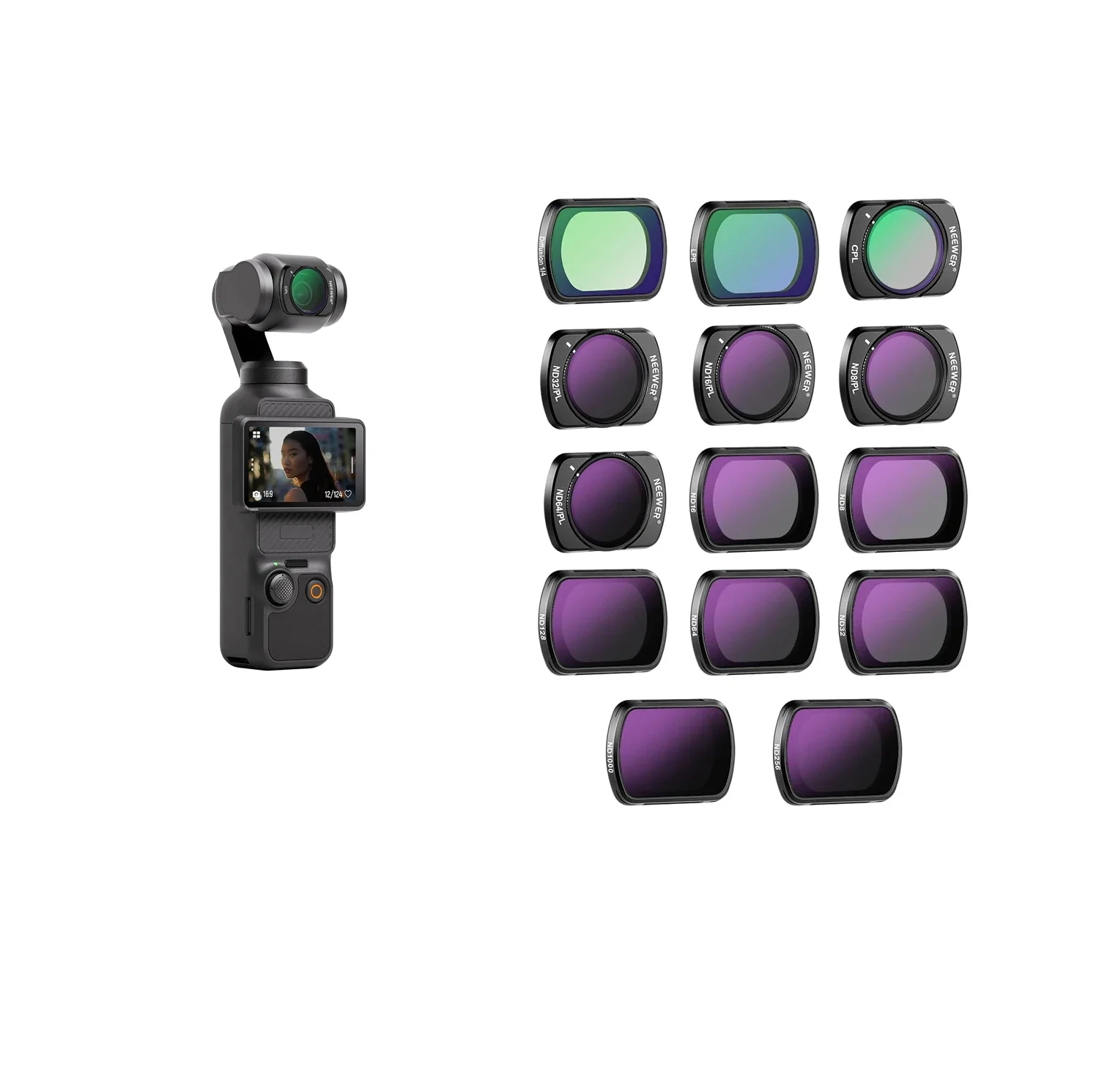 

NEEWER Drone Len Filter 14 Pack Magnetic ND & CPL & Effect Filter Set for OSMO Pocket 3