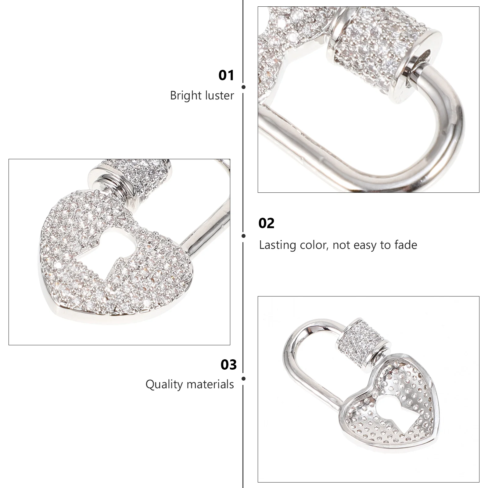 Rhinestone Jewelry Necklace Clasp Multi-functional Buckle Connecting Premium Silver Connector